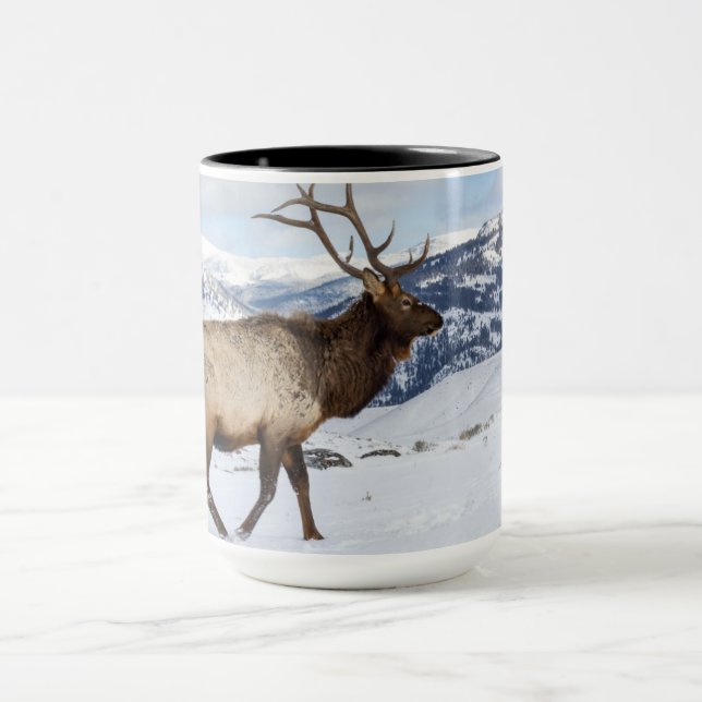 Lone Bull Elk | Yellowstone National Park Mug (Center)