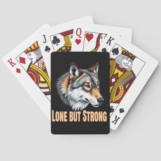 Lone But Strong Wolf Playing Cards (Back)
