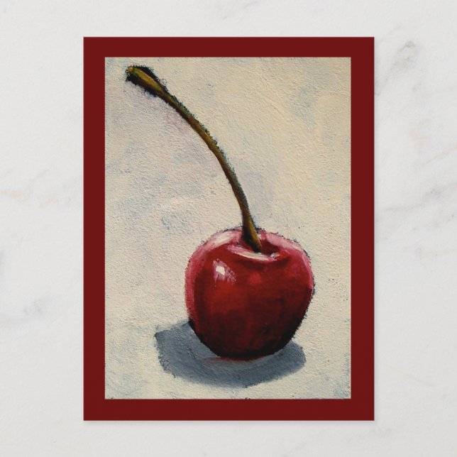 LONE CHERRY PAINTING POSTCARD (Front)