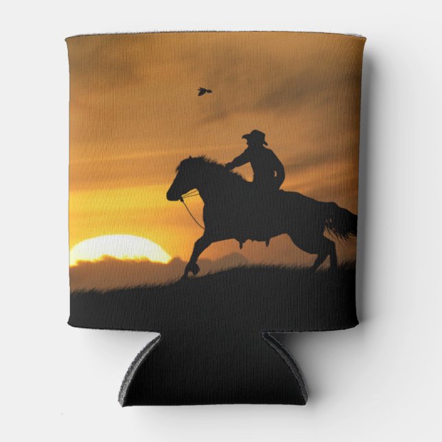 Lone Cowboy Beer Soda Cooler Western (Front)