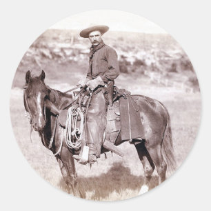 Lone Cowboy Classic Round Sticker
