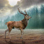 Lone Deer In Misty Forest Scarf<br><div class="desc">A beautiful deer running through a misty forest woodland.</div>