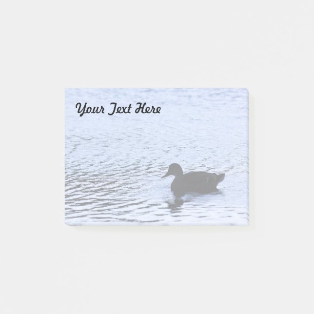 Lone Duck Wildlife Lake Water Ripples Photography Post-it Notes (Front)