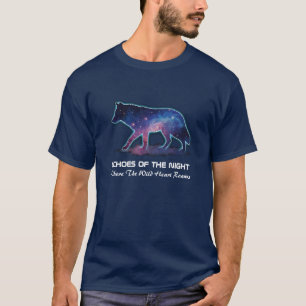 Lone Galaxy Wolf Silhouette (Echoes of the night) T-Shirt