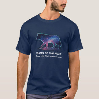 Lone Galaxy Wolf Silhouette (Echoes of the night) T-Shirt