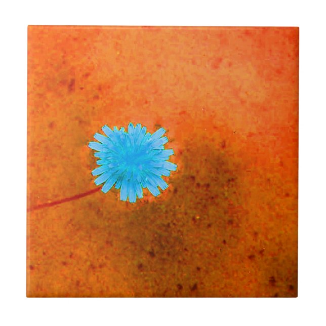 Lone Light Blue Flower Tile (Front)