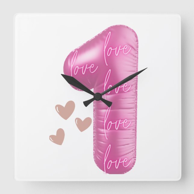 LONE LOVE – Unity, Peace & Positive Vibes Square Wall Clock (Front)