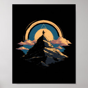 Lone Mountain Climber Artistic Design - Nature And Poster
