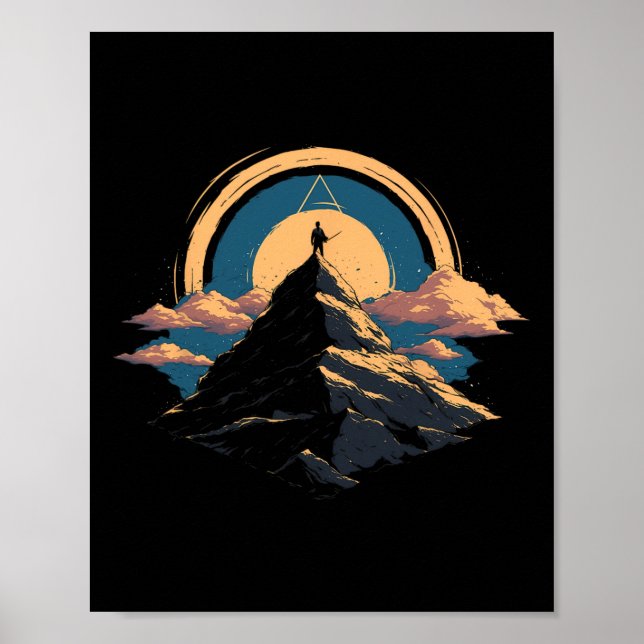 Lone Mountain Climber Artistic Design - Nature And Poster (Front)