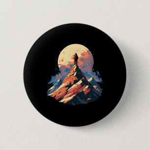 Lone Mountain Climber Design - Climbing And Hiking 6 Cm Round Badge