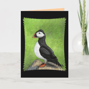 LONE PUFFIN - classic version greeting card