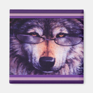 Lone Purple Wolf Magnet