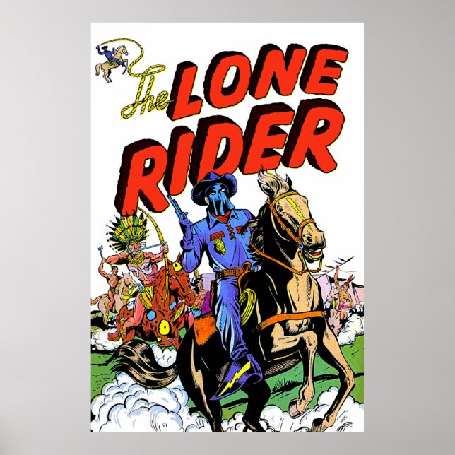 Lone Rider And The Apache Vintage Comics Poster (Front)