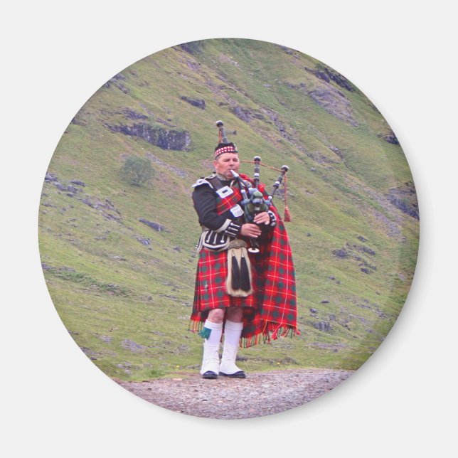 Lone Scottish bagpiper, Highlands, Scotland Magnet (Front)