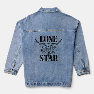 Lone Star" Elegant Western Longhorn Denim Jacket