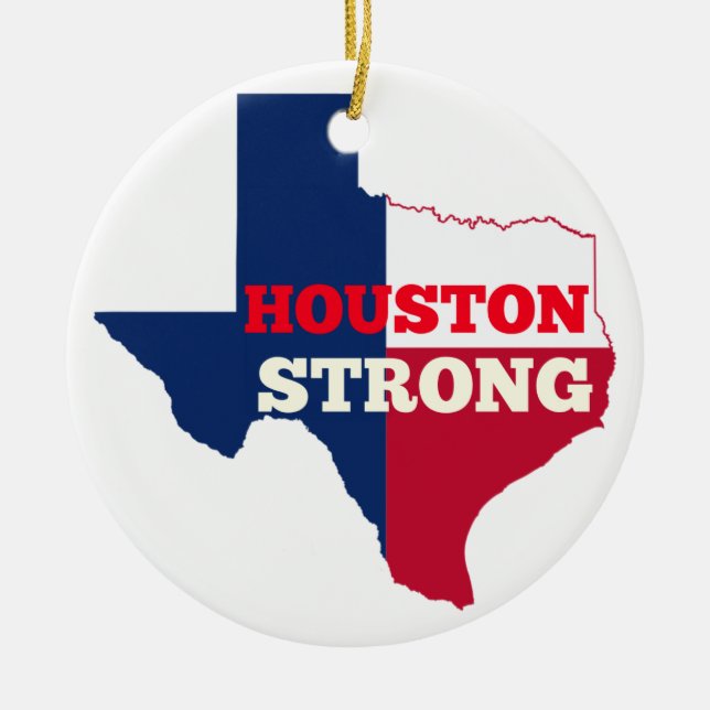 Lone Star "Houston Strong" Ceramic Tree Decoration (Front)
