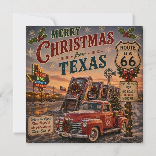 Lone Star Route 66 Holiday Greetings (Front)