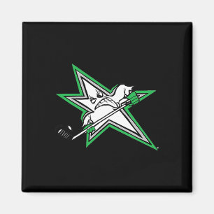 Lone Stars Hockey Player Design Cartoon Logo Magnet