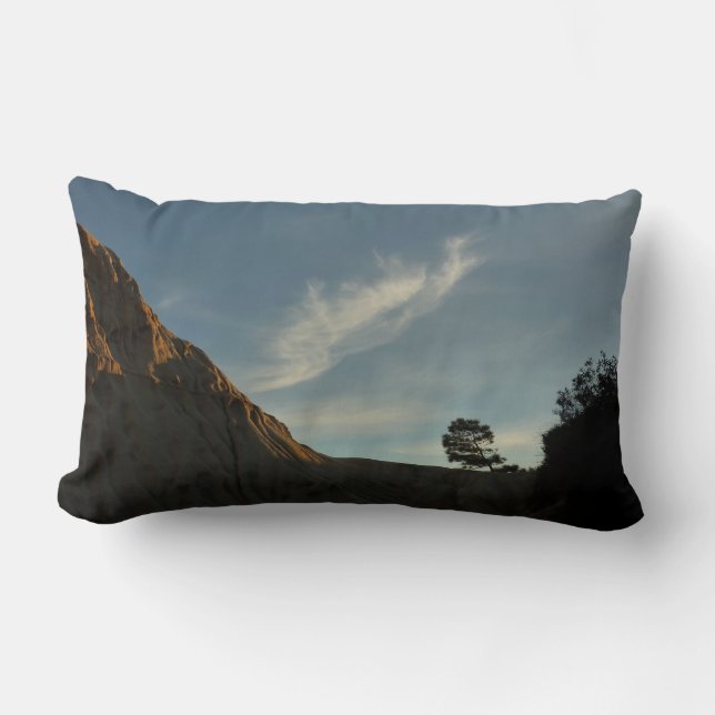Lone Torrey Pine California Sunset Landscape Lumbar Cushion (Front)