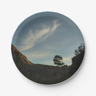 Lone Torrey Pine California Sunset Landscape Paper Plate