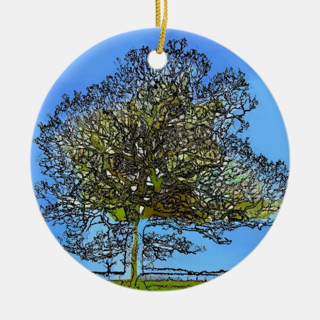 LONE TREE CERAMIC TREE DECORATION (Front)