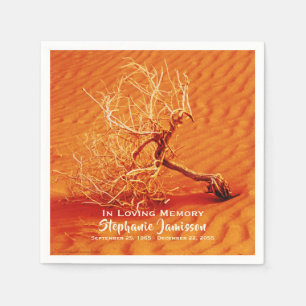 Lone Tree in Desert Sand Celebration of Life Paper Napkin