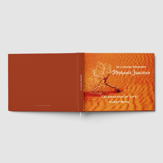 Lone Tree in Red Desert Sand, Celebration of Life Guest Book (Full)