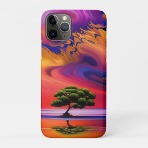 Lone Tree in Water colourful sky Case-Mate iPhone Case
