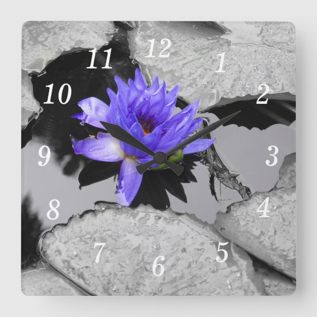 Lone Water Lily Wall Clock (Front)