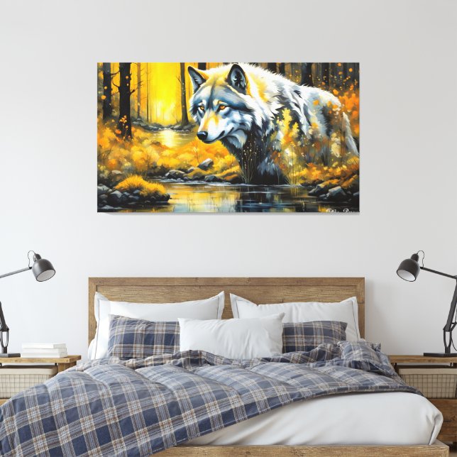 LONE WOLF 2 CANVAS PRINT (Insitu(Bedroom))