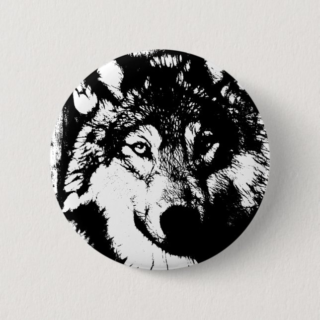 Lone Wolf 6 Cm Round Badge (Front)