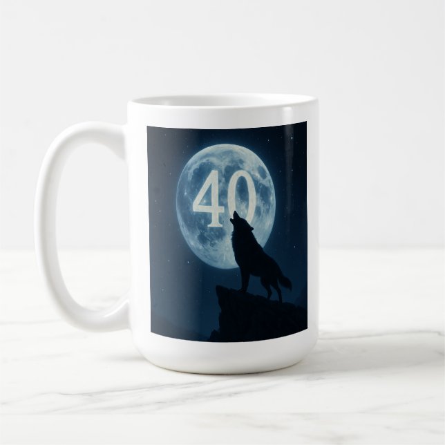 Lone Wolf at 40: Birthday Moon Mug (Left)