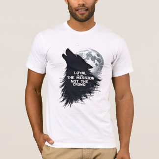 Lone Wolf Glitch Moon T-Shirt – Mission Over Crowd