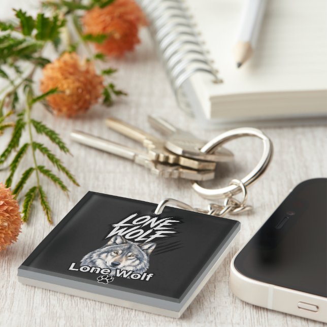 Lone Wolf Graphic Keychain (Front Right)