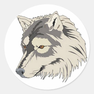 Lone Wolf Head Classic Round Sticker