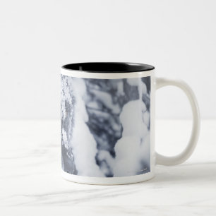 Lone wolf in snow Two-Tone coffee mug