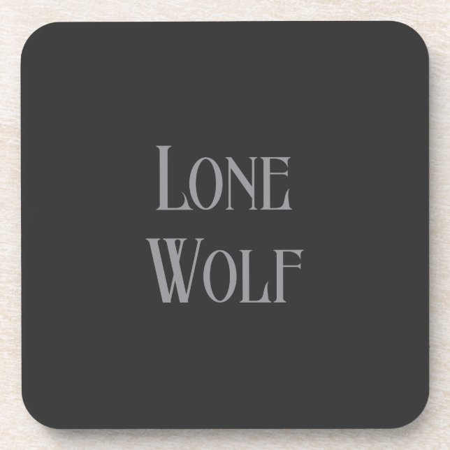 Lone Wolf Male Sigma Modern Minimalist Coaster (Front)