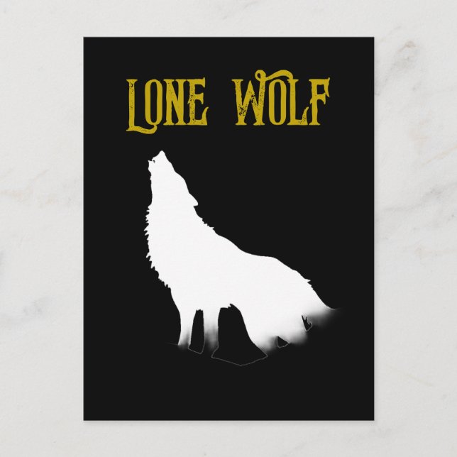 Lone Wolf Male Sigma Modern Minimalist Postcard (Front)