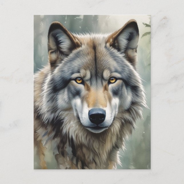 Lone Wolf Motivational Inspirational Art Postcard (Front)