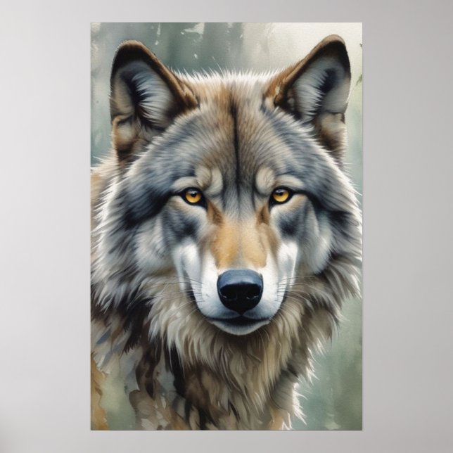 Lone Wolf Motivational Inspirational Art Poster (Front)