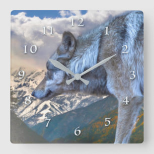 LONE WOLF OVERLORD OF FREEDOM SQUARE WALL CLOCK