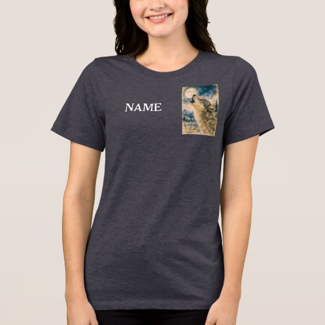 LONE WOLF SOLENM HOWL Tri-Blend SHIRT (Front)