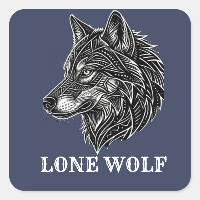 LONE WOLF SQUARE STICKER (Front)