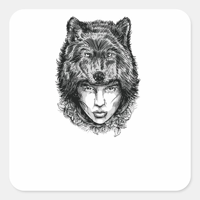 Lone Wolf Square Sticker (Front)