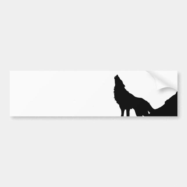 Lone Wolf Standing on a Hill Bumper Sticker (Front)