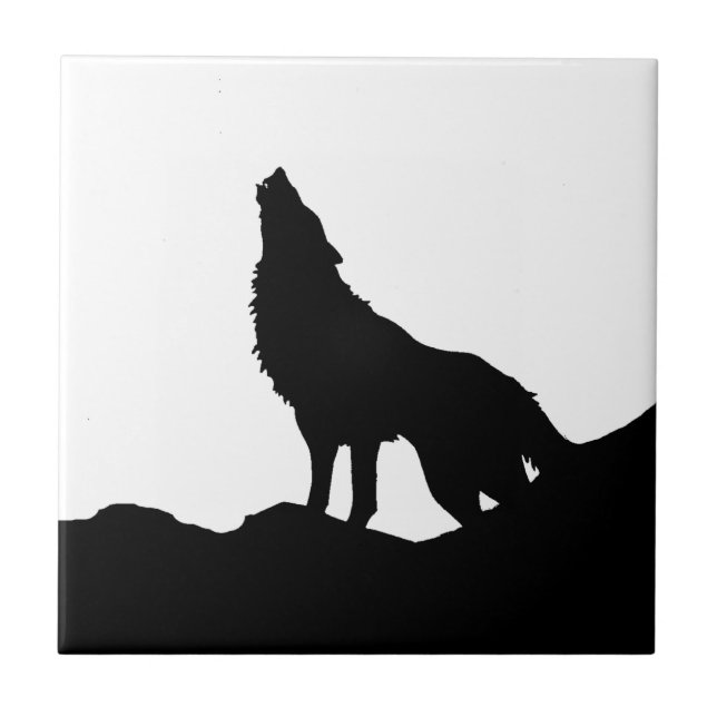 Lone Wolf Standing on a Hill Tile (Front)
