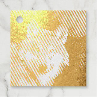 Lone wolf starry skies blood moon classic round st favour tags