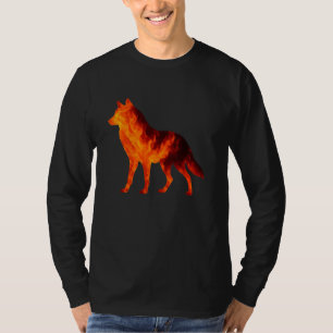 Lone Wolf Survives the Flames Silhouette Art Volca T-Shirt