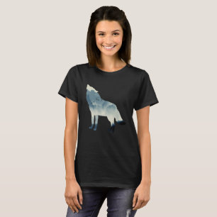 Lone Wolf Survives The Mountain Silhouette Art T-Shirt