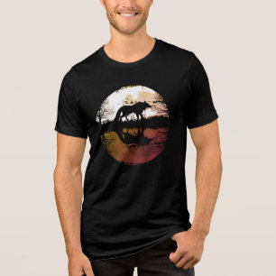 Lone Wolf Under the Full Moon Tri-Blend Shirt
